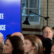 Britain’s Prime Minister Boris Johnson, right, attends the launch of the upcoming UK-hosted COP26 UN Climate Summit in London on Feb. 4, 2020, that will take place in autumn 2021 in Glasgow, Scotland.